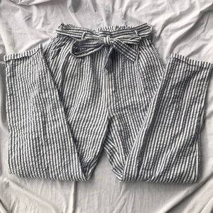 Forever 21  Seersucker Paper Bag Pants